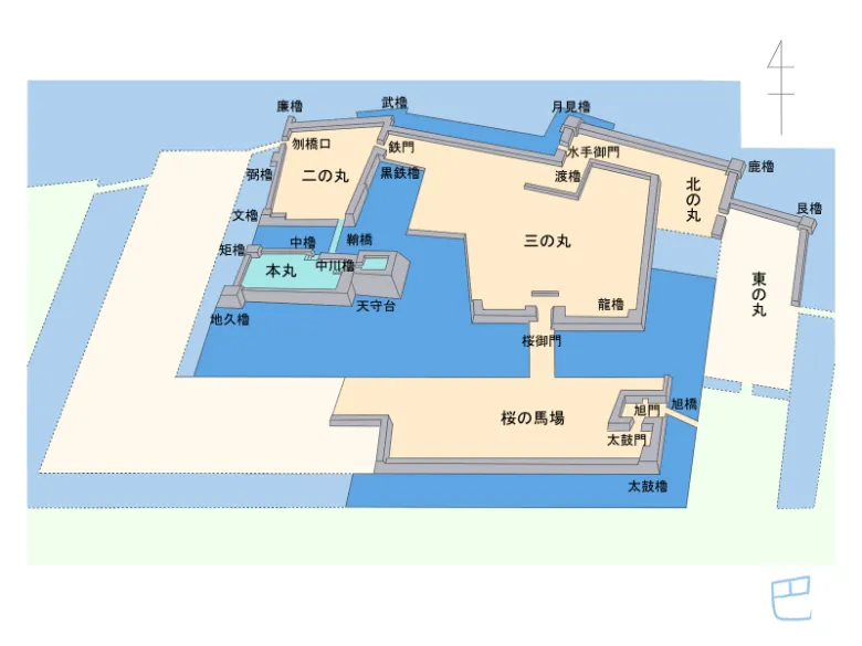 香川県高松市 高松城 縄張り図