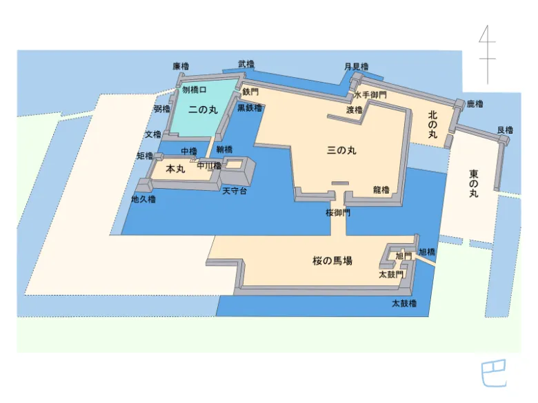 香川県高松市 高松城 縄張り図